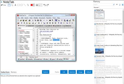 NoteTab - Flamory bookmarks and screenshots