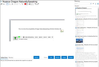 Nuance Dragon NaturallySpeaking - Flamory bookmarks and screenshots