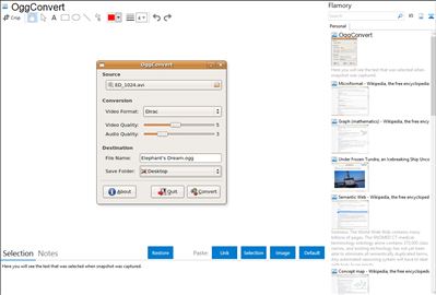 OggConvert - Flamory bookmarks and screenshots