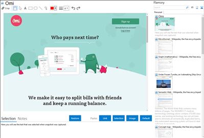 Omi - Flamory bookmarks and screenshots