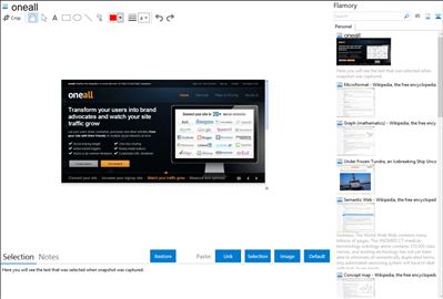 oneall - Flamory bookmarks and screenshots