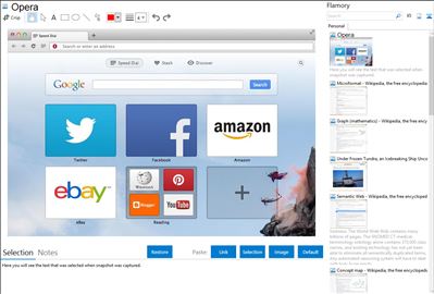 Opera - Flamory bookmarks and screenshots