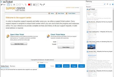 osTicket - Flamory bookmarks and screenshots
