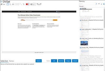 OVGet - Flamory bookmarks and screenshots