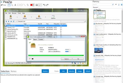 PeaZip - Flamory bookmarks and screenshots