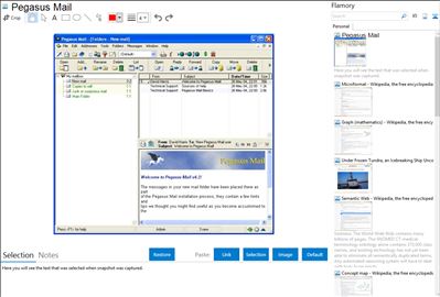Pegasus Mail - Flamory bookmarks and screenshots