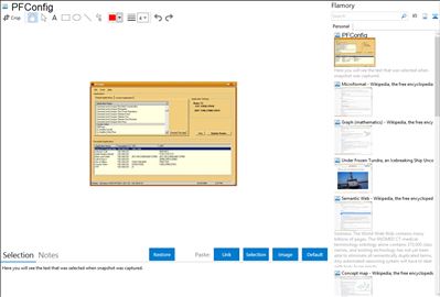 PFConfig - Flamory bookmarks and screenshots