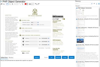 PHP Object Generator - Flamory bookmarks and screenshots