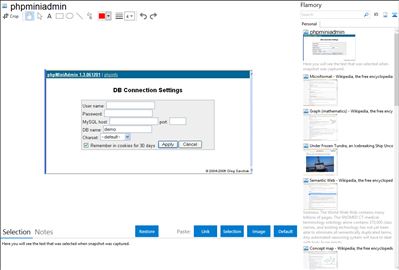 phpminiadmin - Flamory bookmarks and screenshots