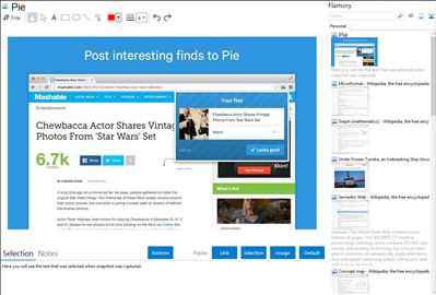 Pie - Flamory bookmarks and screenshots