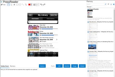 PressReader - Flamory bookmarks and screenshots