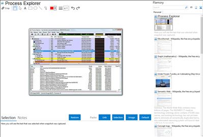 Process Explorer - Flamory bookmarks and screenshots