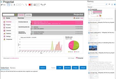 Projectial - Flamory bookmarks and screenshots