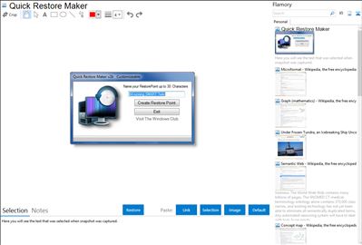 Quick Restore Maker - Flamory bookmarks and screenshots