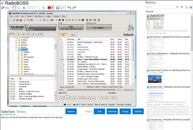 RadioBOSS - Flamory bookmarks and screenshots