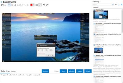Rainmeter - Flamory bookmarks and screenshots