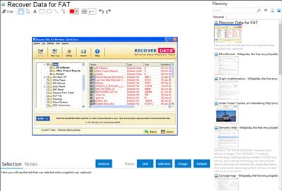 Recover Data for FAT - Flamory bookmarks and screenshots