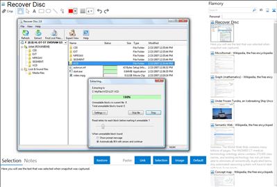 Recover Disc - Flamory bookmarks and screenshots