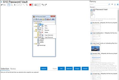 S10 Password Vault - Flamory bookmarks and screenshots