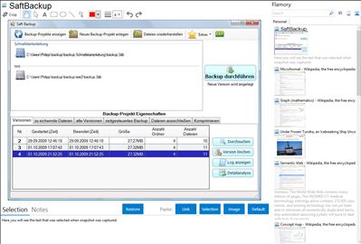 SaftBackup - Flamory bookmarks and screenshots