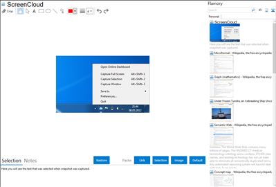 ScreenCloud - Flamory bookmarks and screenshots