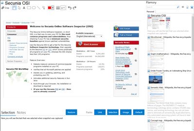 Secunia OSI - Flamory bookmarks and screenshots