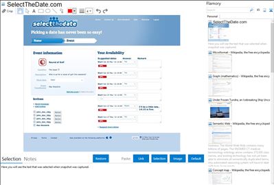 SelectTheDate.com - Flamory bookmarks and screenshots