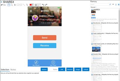 SHAREit - Flamory bookmarks and screenshots