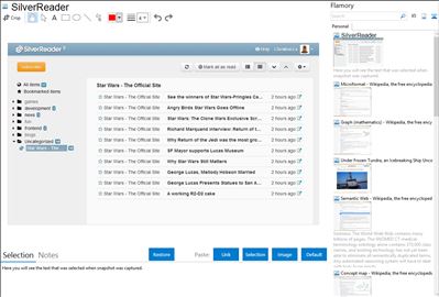 SilverReader - Flamory bookmarks and screenshots