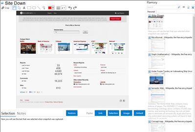 Site Down - Flamory bookmarks and screenshots