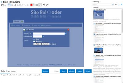 Site Reloader - Flamory bookmarks and screenshots