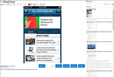 SlashGear - Flamory bookmarks and screenshots