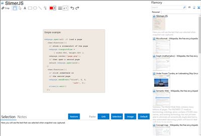 SlimerJS - Flamory bookmarks and screenshots