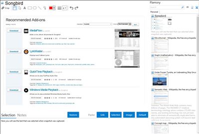 Songbird - Flamory bookmarks and screenshots