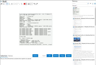 SoX - Flamory bookmarks and screenshots