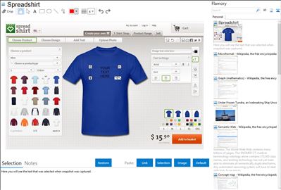 Spreadshirt - Flamory bookmarks and screenshots