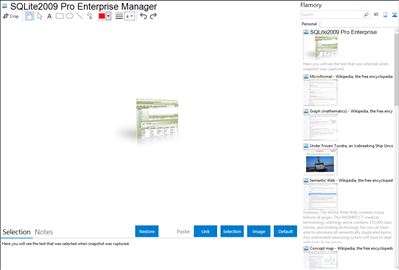 SQLite2009 Pro Enterprise Manager - Flamory bookmarks and screenshots