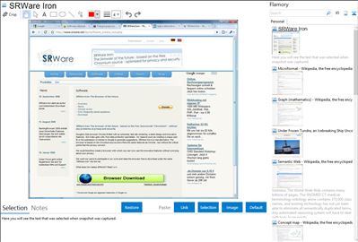 SRWare Iron - Flamory bookmarks and screenshots