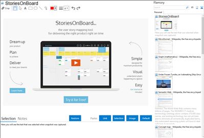 StoriesOnBoard - Flamory bookmarks and screenshots