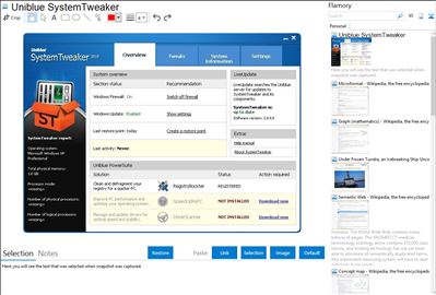 Uniblue SystemTweaker - Flamory bookmarks and screenshots