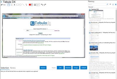 Tabula DX - Flamory bookmarks and screenshots