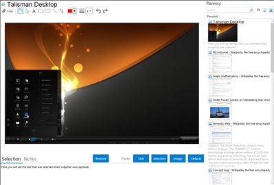 Talisman Desktop - Flamory bookmarks and screenshots