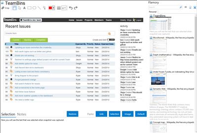 TeamBins - Flamory bookmarks and screenshots