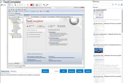 TestComplete - Flamory bookmarks and screenshots