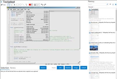 Textadept - Flamory bookmarks and screenshots