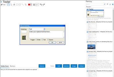 Texter - Flamory bookmarks and screenshots
