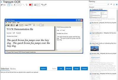 Transym OCR - Flamory bookmarks and screenshots