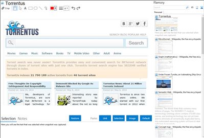 Torrentus - Flamory bookmarks and screenshots
