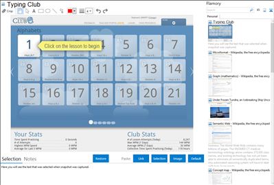 Typing Club - Flamory bookmarks and screenshots