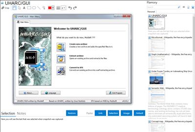 UHARC/GUI - Flamory bookmarks and screenshots